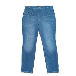 LEE Sculpting Slim Leg Mid Rise 18W Women's Plus Size Pull On Stretch Jeans